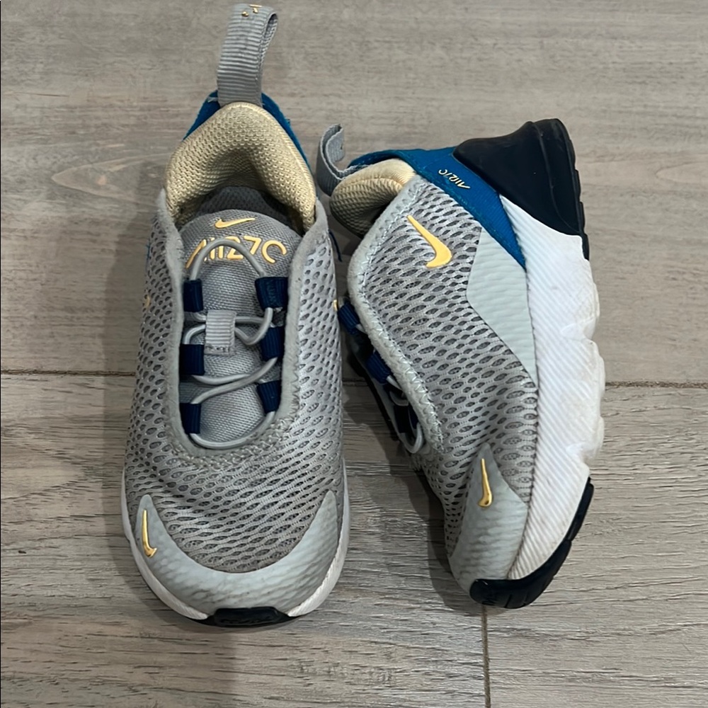 Nike Air Max 270 Kids' Gray and Blue Athletic Shoes
